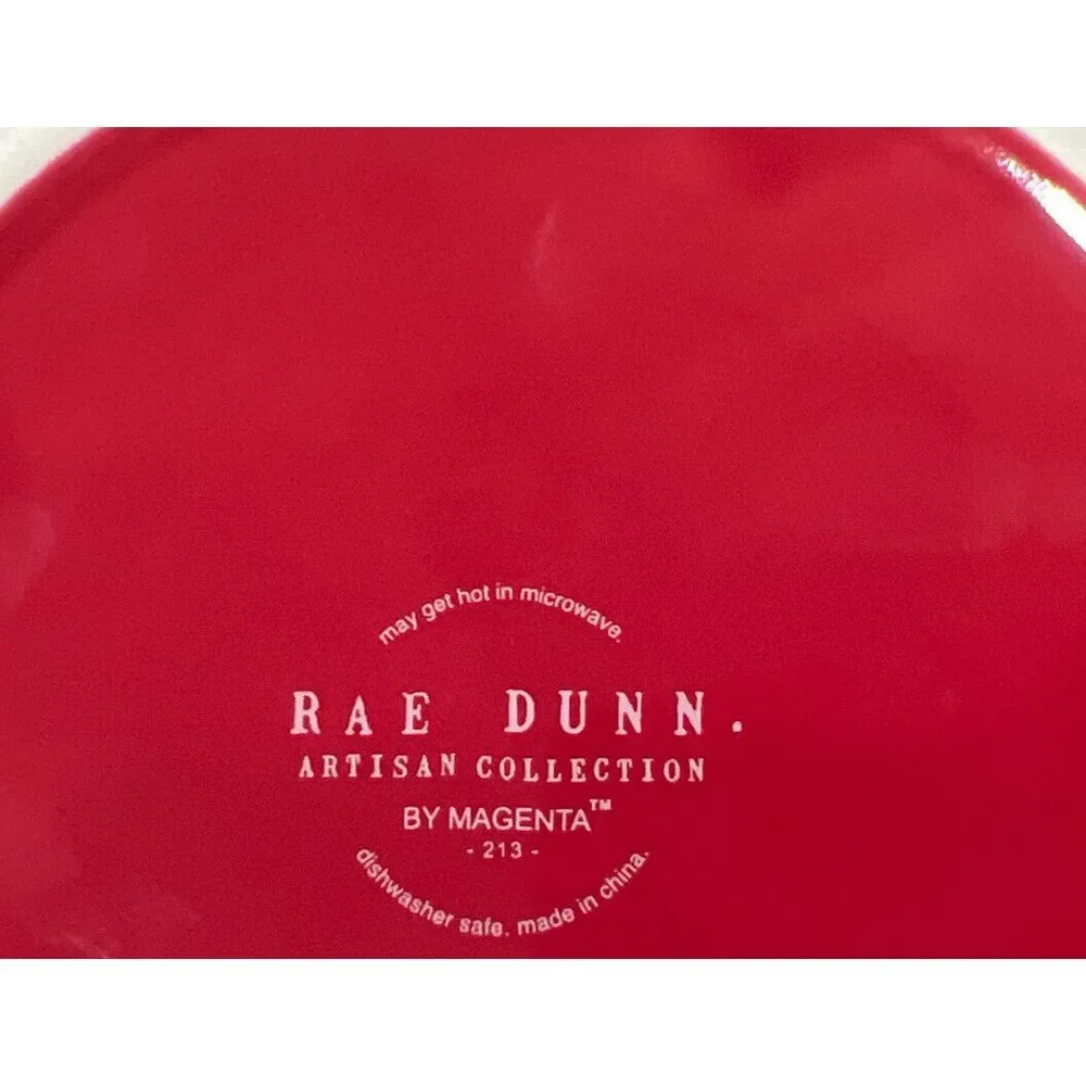 New Rae Dunn Pet Dog Bowl Red HO HO HO Christmas‎ Medium 6